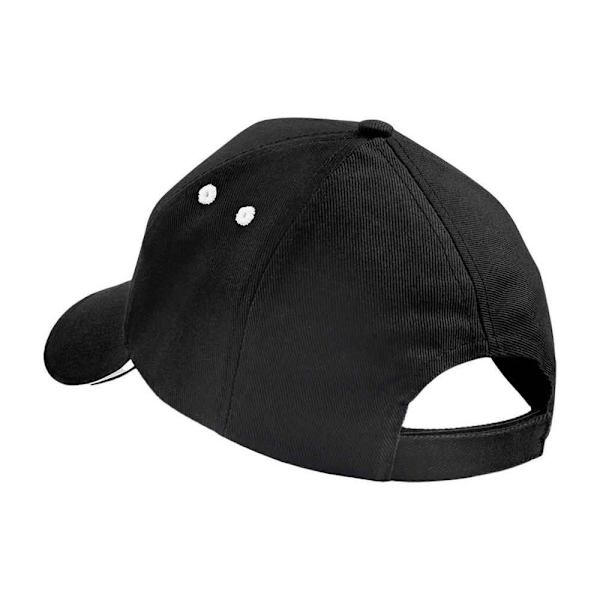 Beechfield 5-panels keps med kontrasterande skärm, One Size, Svart/Vit Black/White One Size