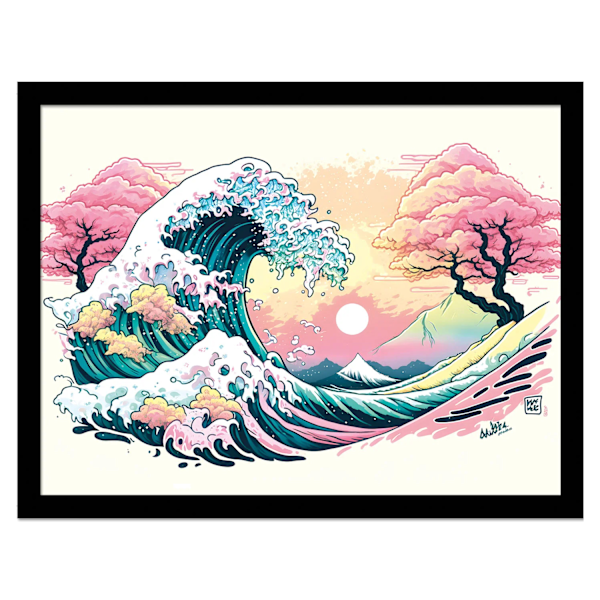 Wave Collection Waves Inramad Poster 40cm x 30cm Pastell Pastel 40cm x 30cm