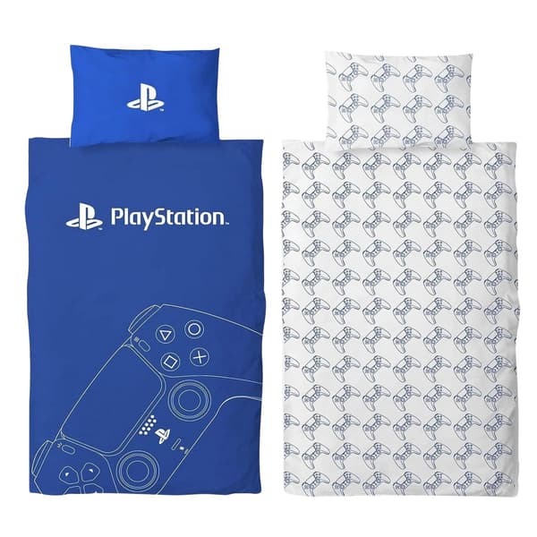 Playstation Spelkontroll Vändbart Påslakanset Enkel Blå Blue Single