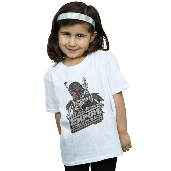 Star Wars T-shirt i bomull med Boba Fett-skelett för flickor, 12–13 år, vit White 12-13 Years