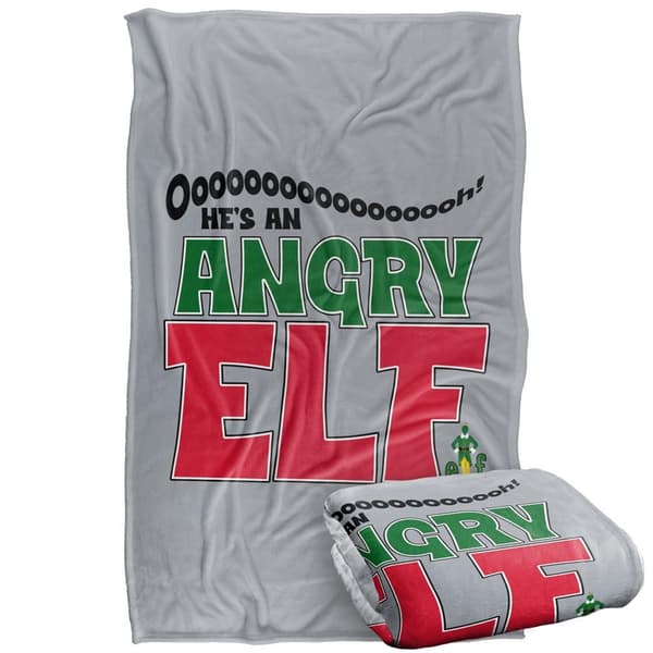 Elf Angry Elf Text Polyester Mjuk Filt 152cm x 127cm M Multicoloured 152cm x 127cm