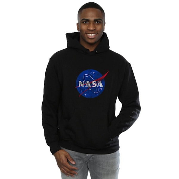 NASA Herr Insignia Logotyp Hoodie XXL Svart Black XXL