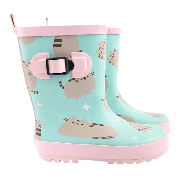 Pusheen Flickor Repeterande Tryck Gummistövlar 1 UK Pastell Mint/Pi Pastel Mint/Pink 1 UK