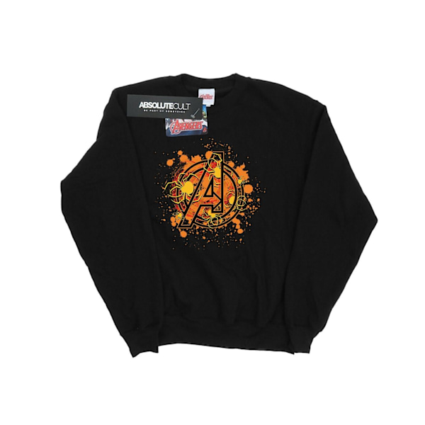 Marvel Girls Avengers Assemble Halloween Spider Logo Sweatshirt Black 12-13 Years