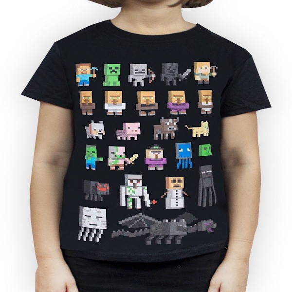 Minecraft Girls Sprites T-shirt 11-12 år Svart/Flerfärgad Black/Multicoloured 11-12 Years