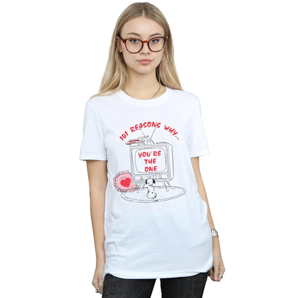 Disney Womens/Ladies 101 Dalmatians TV Bomull Boyfriend T-shirt White M
