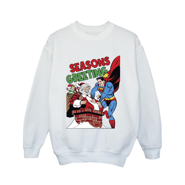 DC Comics Girls Superman Santa Comic Sweatshirt 3-4 år Vit White 3-4 Years