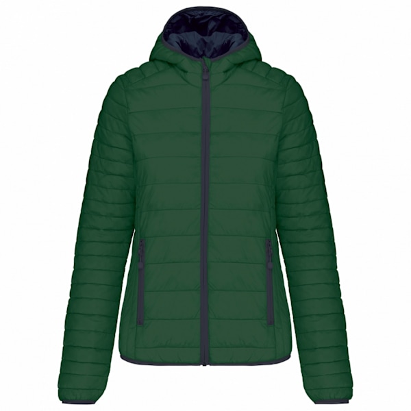 Kariban Dam/Dam Lättviktshuva Vadderad Jacka 16 UK Fo Forest Green 16 UK