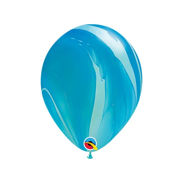 Qualatex Superagate Latex Swirl Ballonger (Förpackning om 25) En Storlek Blue/Sky Blue One Size