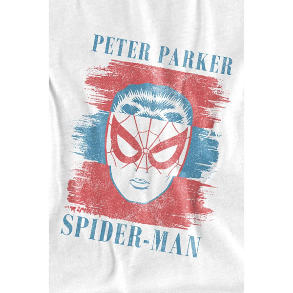 Spider-Man Herr Peter Parker Randig T-Shirt L Vit White L