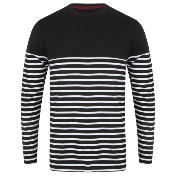 Front Row Herr långärmad Breton Stripe T-shirt M Marinblå/Vit Navy/White M