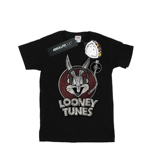Looney Tunes Girls Bugs Bunny Circle Logo Bomull T-shirt 5-6 år Black 5-6 Years
