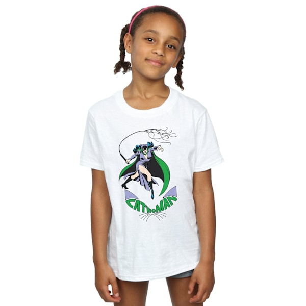 DC Comics Girls Catwoman Whip Bomull T-shirt 5-6 år Vit White 5-6 Years
