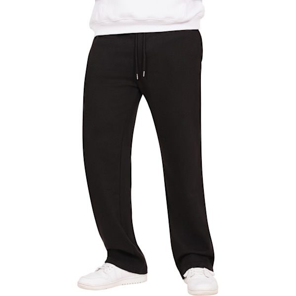 Casual Classics Herr Ringspun Bomull Avslappnad Passform Joggingbyxor Black XL