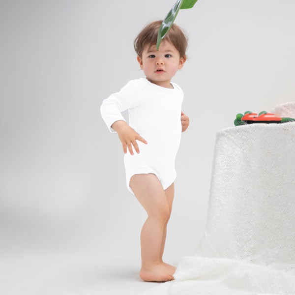 Babybugz Baby Unisex Ekologisk Långärmad Body 3-6 Månader Vit White 3-6 Months
