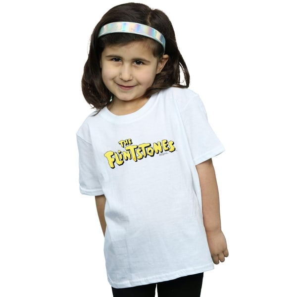 The Flintstones Girls Original Logo Bomull T-shirt 3-4 År Vit White 3-4 Years