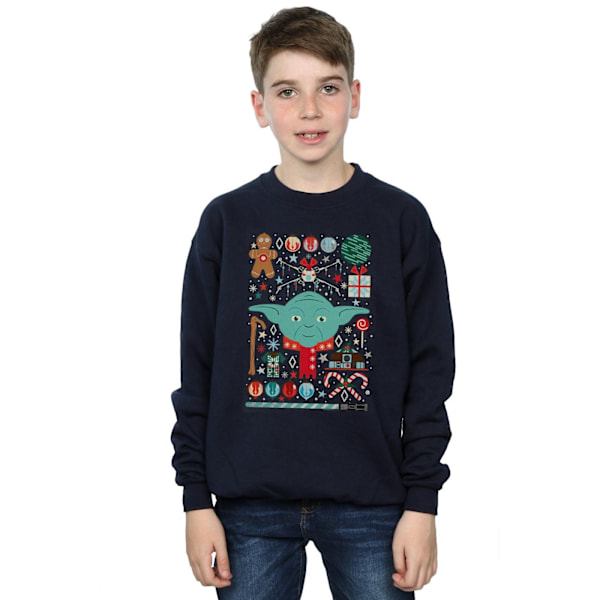 Star Wars Pojkar Yoda Jultröja 12-13 År Marinblå Navy Blue 12-13 Years