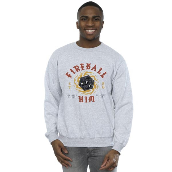 Netflix Mens Stranger Things Fireball Dice 86 Sweatshirt L Spor Sports Grey L