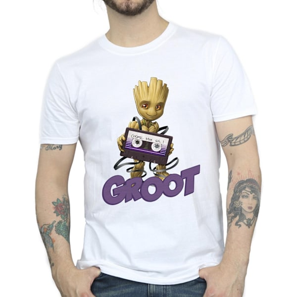 Guardians Of The Galaxy Herr Groot Kassett T-shirt 4XL Vit White 4XL