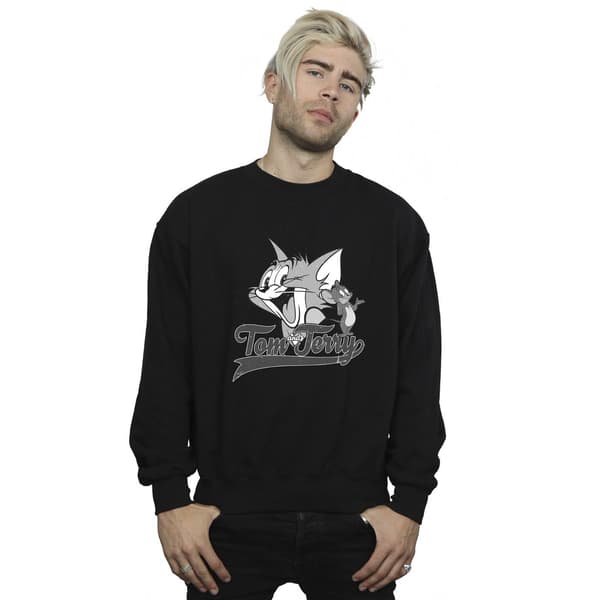 Tom And Jerry Herr Greyscale Square Sweatshirt L Svart Black L