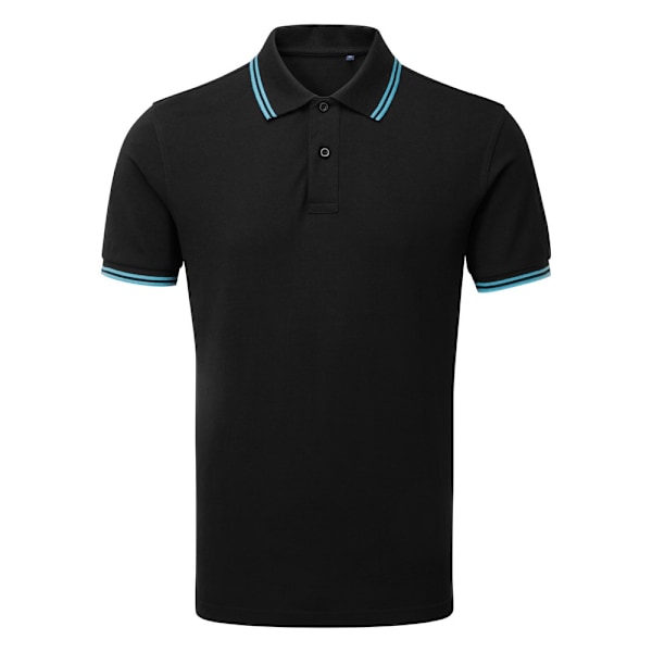 Asquith & Fox Klassisk passform Tipped Poloskjorta M Svart/Turkos Black/ Turquoise M