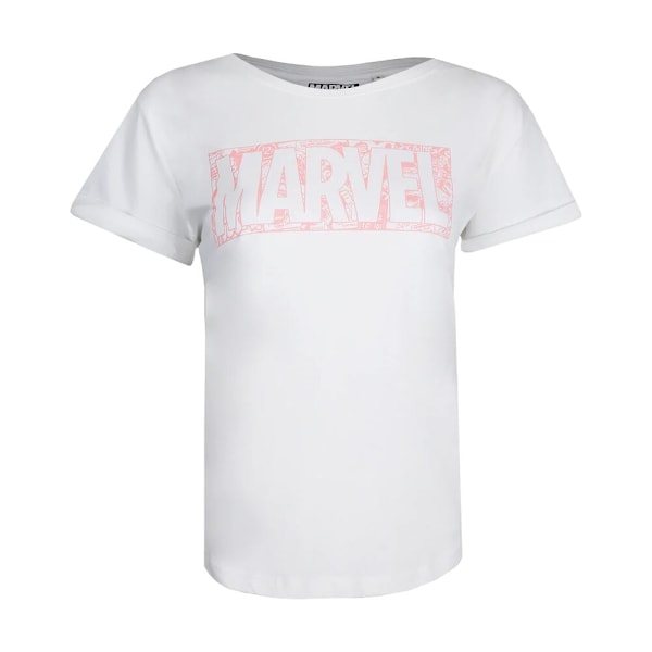 Marvel Dam/Kvinnor Serietidning Bomull Logotyp T-shirt S Vit White S