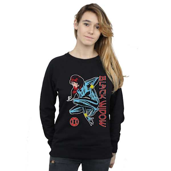 Marvel Dam/Damer Svart Änka I Action Sweatshirt XL Svart Black XL