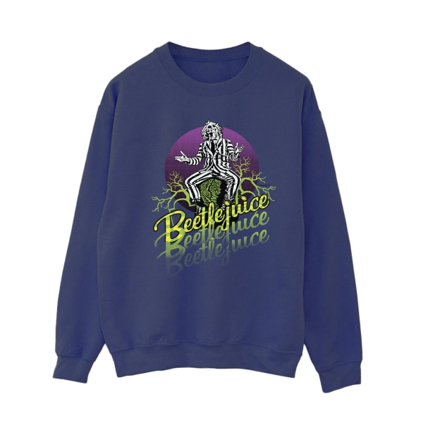 Beetlejuice Dam/Dam Purple Circle Sweatshirt XL Marinblå Navy Blue XL