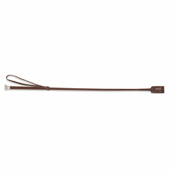 Shires Läder Horse Show Whip 24in Brun/Silver Brown/Silver 24in