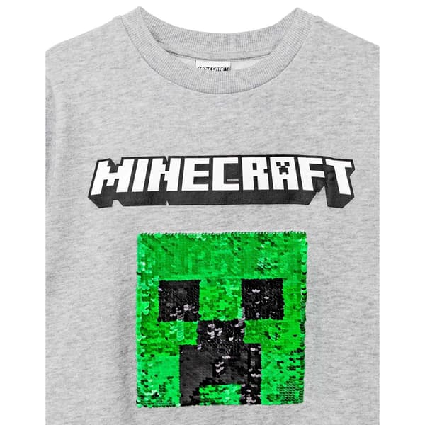 Minecraft Barn/Barn Sequin Flip Sweatshirt 13-14 År Grå Grey 13-14 Years