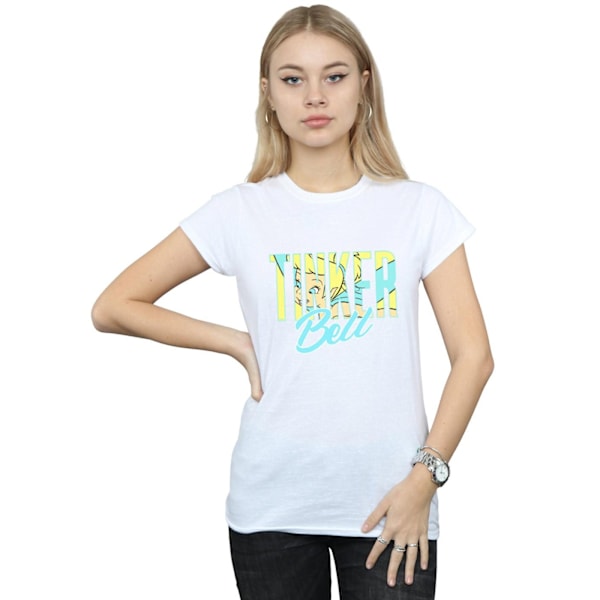 Disney Dam/Kvinnor Tinker Bell Wording Infill Bomull T-shirt White XL