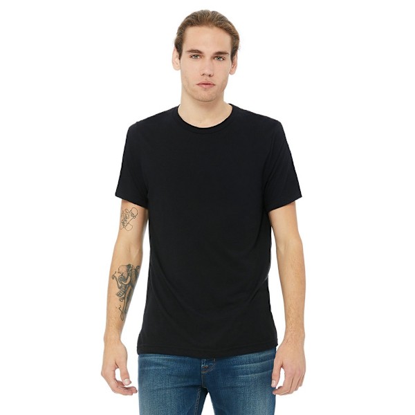 Canvas Herr Triblend Crew Neck Plain Kortärmad T-shirt XL So Soldi Black Triblend XL