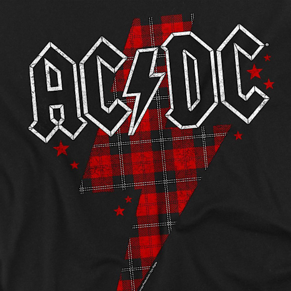 AC/DC Herr Plaid Bolt T-Shirt L Svart Black L