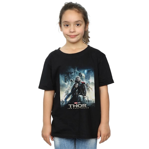 Marvel Studios Girls Thor The Dark World Poster Bomull T-shirt Black 12-13 Years