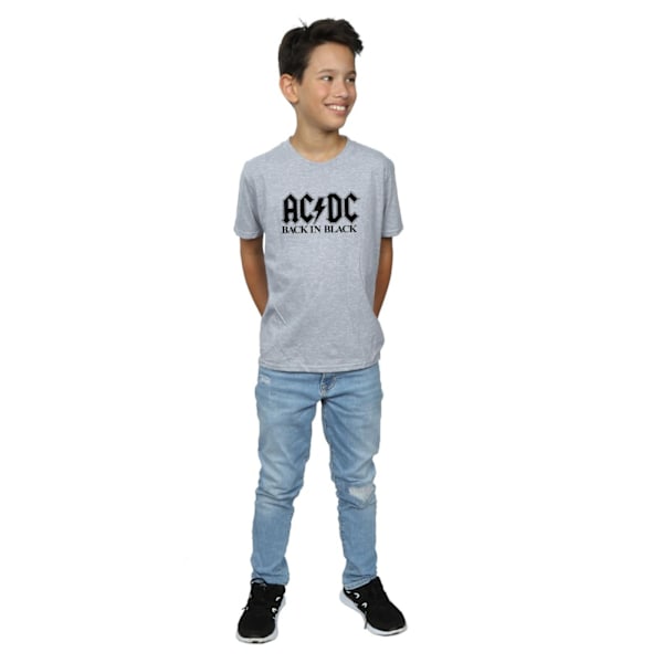 AC/DC Boys Back in Black Logo T-shirt 12-13 år Sports Grey Sports Grey 12-13 Years