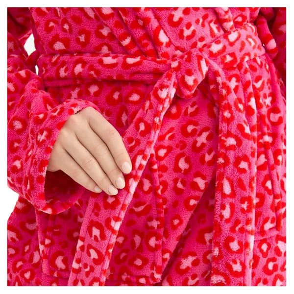 Urban Threads Dam/Dam Leopardmönstrad Fleecerock 12 UK Rosa Pink 12 UK