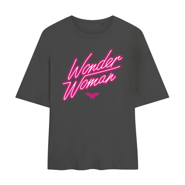 Wonder Woman Neon logotyp T-shirt för kvinnor/damer M Vit White M