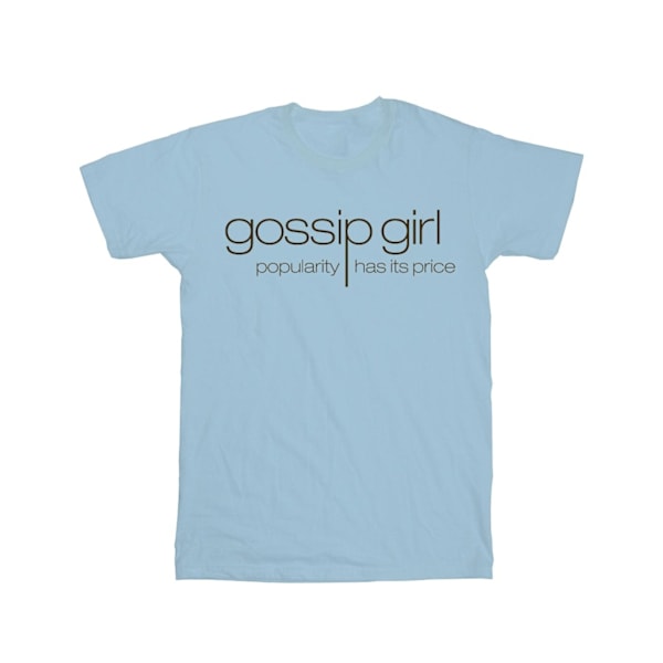 Gossip Girl Dam/Damer Klassisk Logotyp Bomull Pojkvän T-shirt Baby Blue M