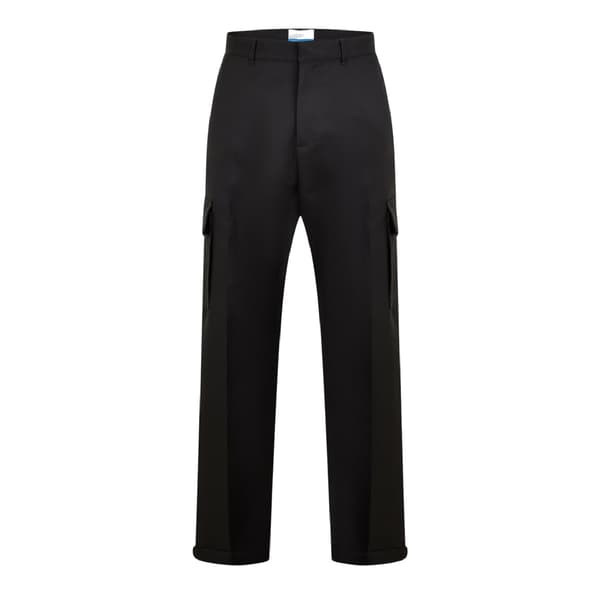 Off White Herr Drill Raka Cargobyxor S Svart Black S