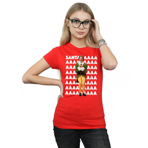 Elf Dam/Damer Buddy Santa Scream Bomull T-shirt M Röd Red M