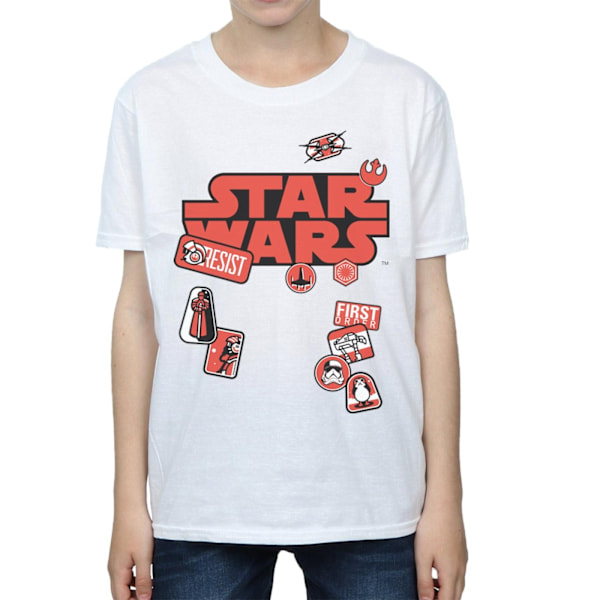 Star Wars Boys The Last Jedi Badges T-Shirt 5-6 år Vit White 5-6 Years