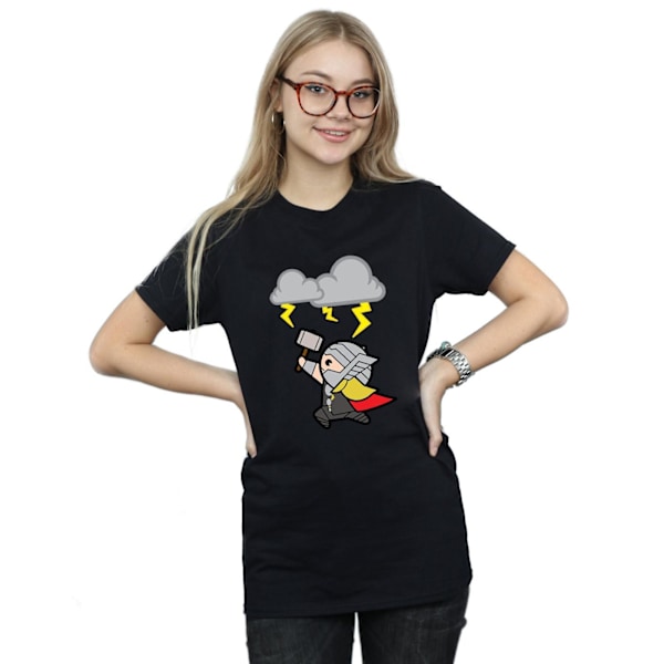 Marvel Dam/Damer Kawaii Thor God Of Thunder Bomull Pojkvän Black XL