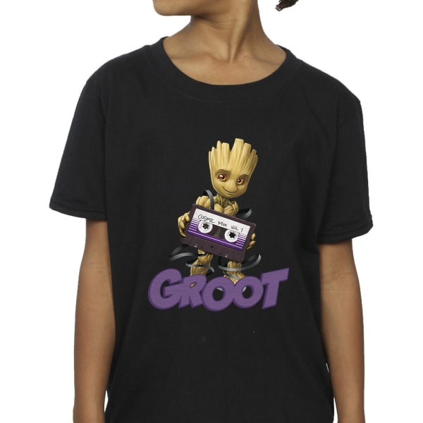 Guardians Of The Galaxy Girls Groot Casette Bomull T-shirt 9-11 Black 9-11 Years
