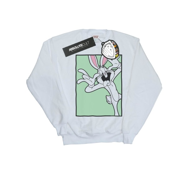 Looney Tunes Dam/Dam Bugs Bunny Funny Face Sweatshirt XL White XL