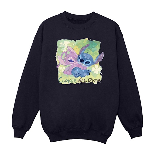 Disney Herr Lilo And Stitch St Patrick´s Day Clover Sweatshirt Navy Blue L