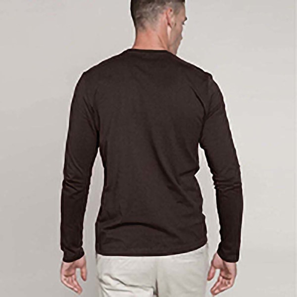 Kariban Herr Slim Fit Långärmad Crew Neck T-Shirt M Svart Black M