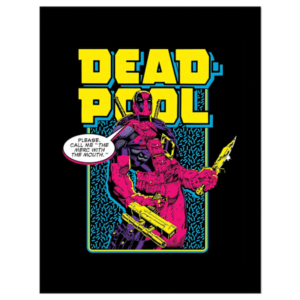 Deadpool 80-tals stil inramad affisch 40cm x 30cm flerfärgad Multicoloured 40cm x 30cm
