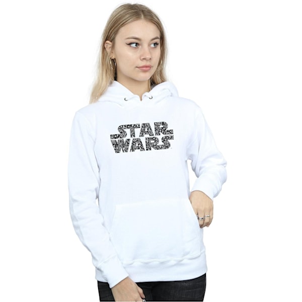 Star Wars Dam/Kvinnor Paisley Logo Hoodie S Vit White S