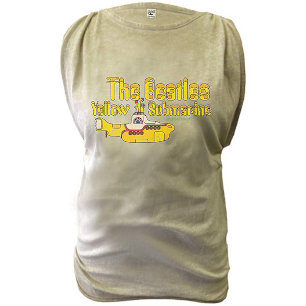 The Beatles Damtanktopp för Kvinnor/Damer Yellow Submarine S Olivgrön Olive Green S