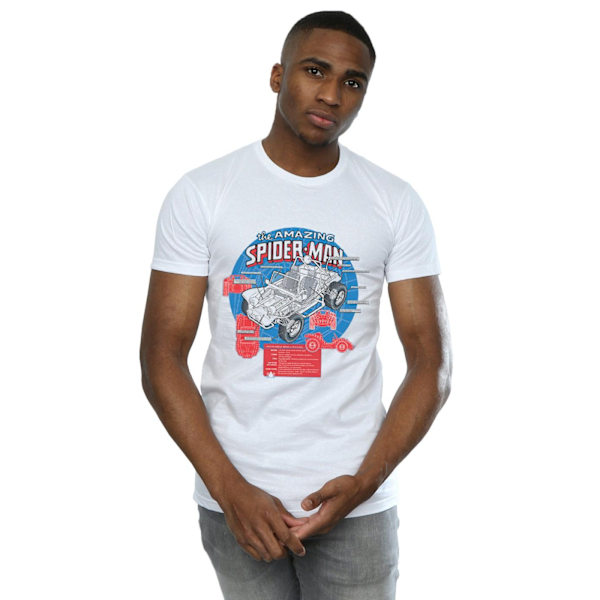 Marvel Mens Spider-Man Spider-Buggy Breakdown T-Shirt S Vit White S